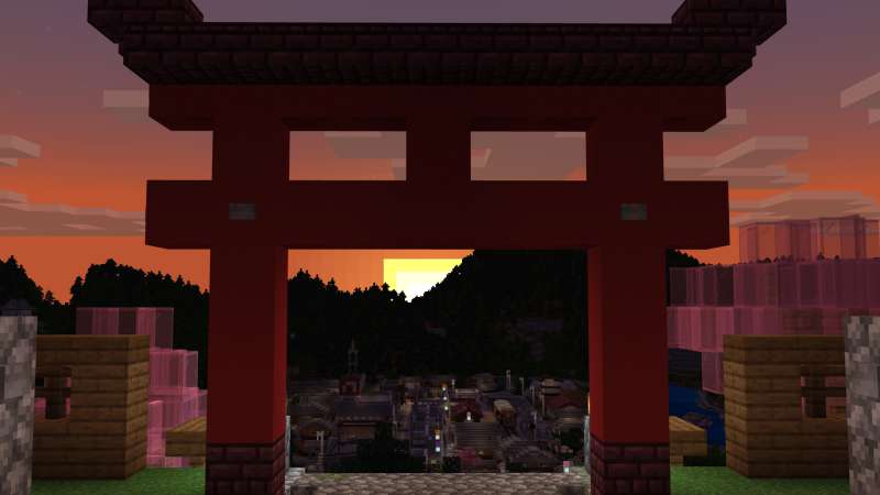 Minecraftゲーム内ストアに 山に囲まれた温泉集落のあるワールド 温泉の里 の出品を開始 株式会社インプレス